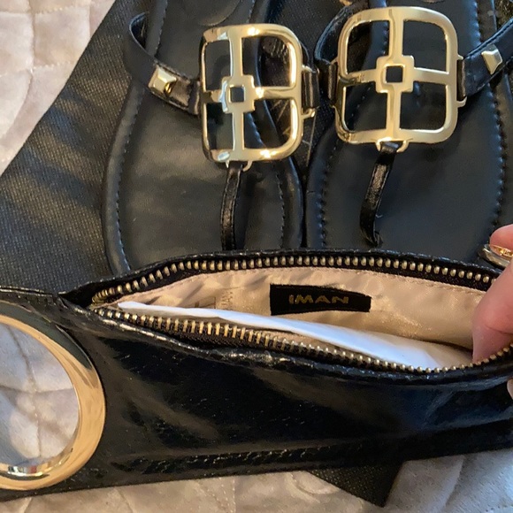 IMAN Designer Sandals 5.5 - w/ matching clutch NWT - Picture 3 of 5